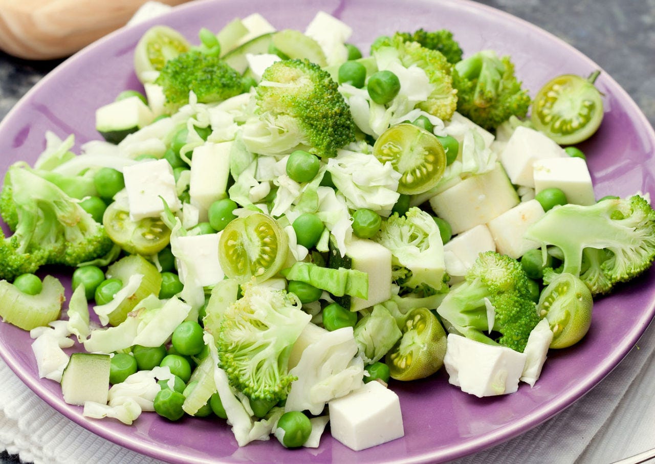 Ingredientes para ensalada de vegetales